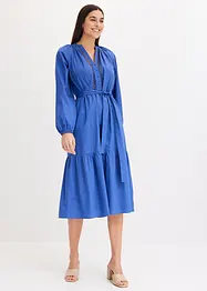 Midikjole med heklede innfellinger, bonprix