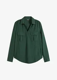 Skjortebluse i omslagslook, bonprix