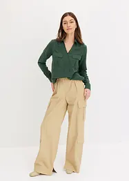 Skjortebluse i omslagslook, bonprix
