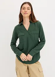 Skjortebluse i omslagslook, bonprix
