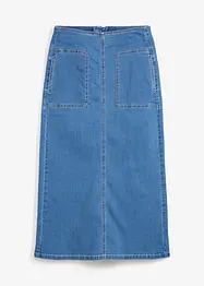 Jeansskjørt Mid Waist, midi-lengde, bonprix