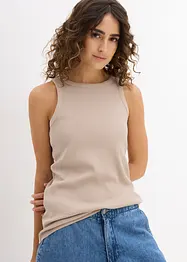 Ribbet topp i 100% økologisk bomull (2-pack), bonprix
