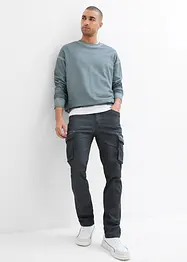 Cargobukse med stretch i vasket look, Straight, bonprix