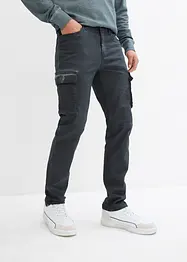Cargobukse med stretch i vasket look, Straight, bonprix