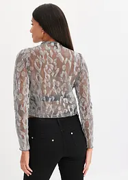 Langermet topp med glitter-detalj, bonprix
