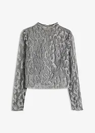 Langermet topp med glitter-detalj, bonprix