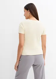Topp i ribbemateriale i økologisk bomull (2-pack), bonprix