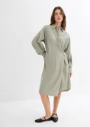 Skjortekjole i viskosemiks med asymmetrisk fald, bonprix