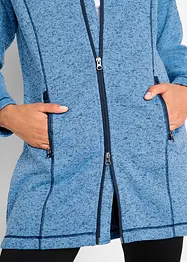 Lang fleecejakke med hette, bonprix