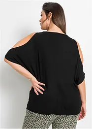 Cold shoulder-topp i viskose, bonprix
