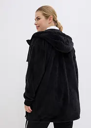 Loungewear langermet fleece-kosejakke med hette, bonprix