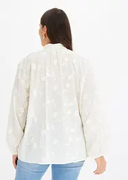 Lett transparent bluse med blomsterapplikasjon, bonprix
