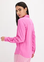Bluse i viskose-sateng med jakkeslag, bonprix