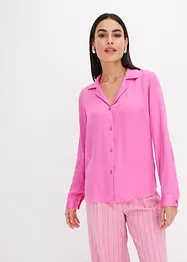 Bluse i viskose-sateng med jakkeslag, bonprix
