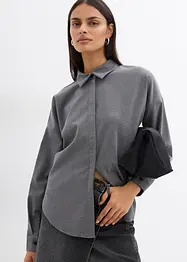 Oversized, vendbar bluse med viskose, bonprix
