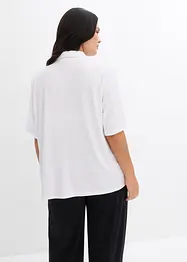 Poloskjorte i viskosemiks med skulderputer, bonprix