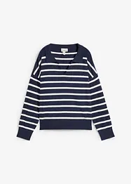 Oversized genser i viskosemiks med stripemønster, bonprix