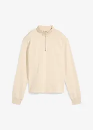 Sweatshirt med høy kant og glidelås i halsen, bonprix