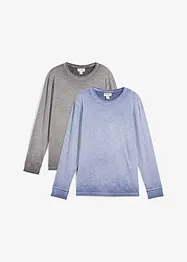 Langermet topp i økologisk bomull (2-pack), bonprix