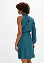 One shoulder-kjole i blank sateng, bonprix
