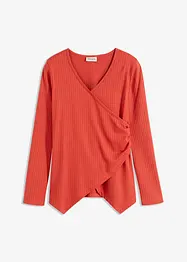 Ribbet topp i omslagsstil, bonprix