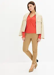 Ribbet topp med V-hals, bonprix