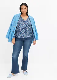 Mønstret bluse med volang, bonprix