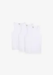 Singlet i mykt ribbet materiale (3-pack), bonprix