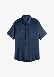 Kortermet crinkle skjorte i 100% bomull, bonprix