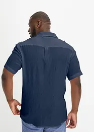 Kortermet crinkle skjorte i 100% bomull, bonprix