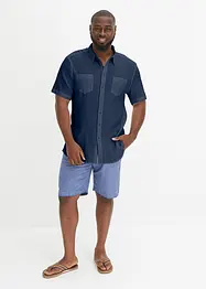 Kortermet crinkle skjorte i 100% bomull, bonprix