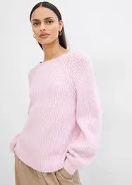 Grovstrikket cardigan med sløyfer, bonprix