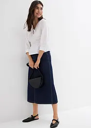 Jeansskjørt Mid Waist, komfortlinning, super soft, bonprix