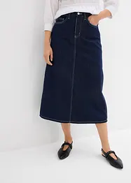 Jeansskjørt Mid Waist, komfortlinning, super soft, bonprix