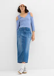 Cold shoulder-topp i viskose med pent fall, bonprix