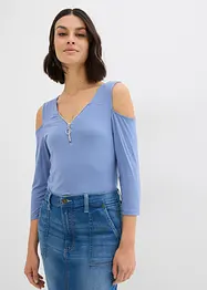 Cold shoulder-topp i viskose med pent fall, bonprix