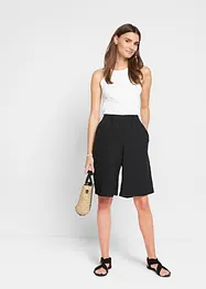 Bermudashorts i lin-/viskosemiks, High Waist, bonprix