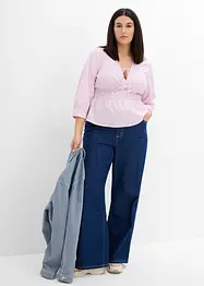 Bluse med rynking og elastiske sømmer, bonprix