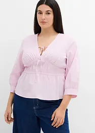 Bluse med rynking og elastiske sømmer, bonprix