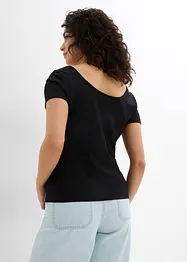 T-skjorte med dyp utringning bak, bonprix