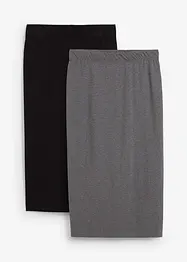 Blyantskjørt i jersey (2-pack), bonprix