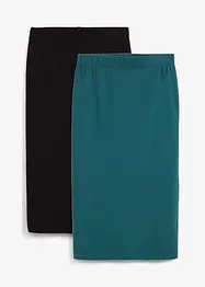 Blyantskjørt i jersey (2-pack), bonprix