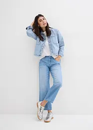 Straight-jeans Mid Waist, komfortlinning Low Stretch, cropped, bonprix