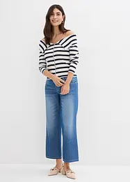 Straight-jeans Mid Waist, komfortlinning Low Stretch, cropped, bonprix