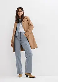 Loose Straight-jeans, High Waist, stripemønster, bonprix