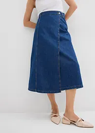Jeansskjørt i omslagsmodell,  supersoft, bonprix