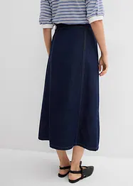 Jeansskjørt i omslagsmodell,  supersoft, bonprix