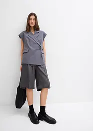 Lang vest med skulderputer, bonprix