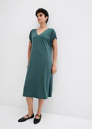 Jerseykjole med V-utringning, av viskosemiks, bonprix