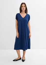 Jerseykjole med V-utringning, av viskosemiks, bonprix